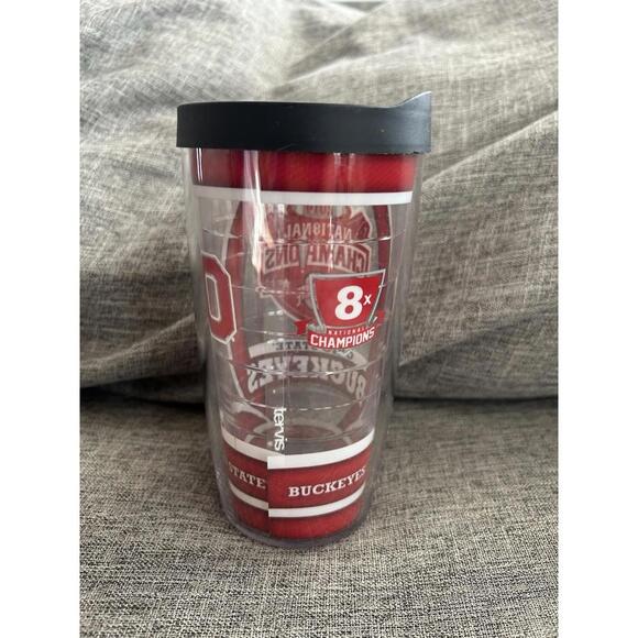 Tervis Tumbler Ohio State Buckeyes 2014 8x National Champions Cup 16 Oz Red Lid - Picture 3 of 7